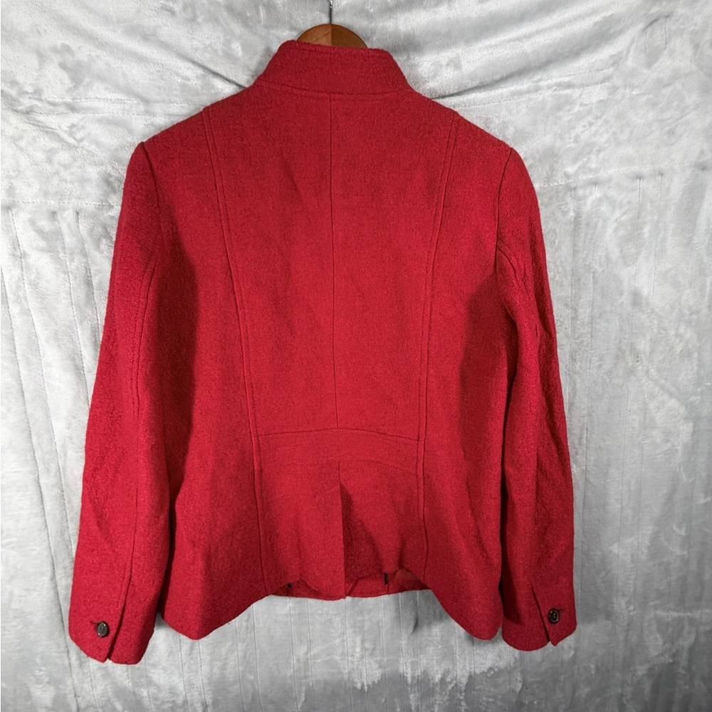Talbots Red Wool Blend Button Front Jacket Size 1… - image 3